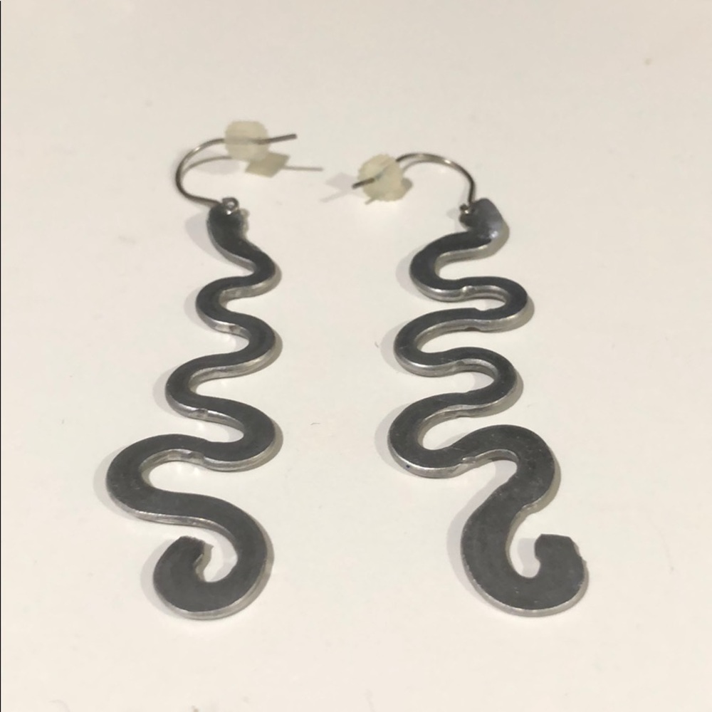 Squiggly aluminum handmade earrings